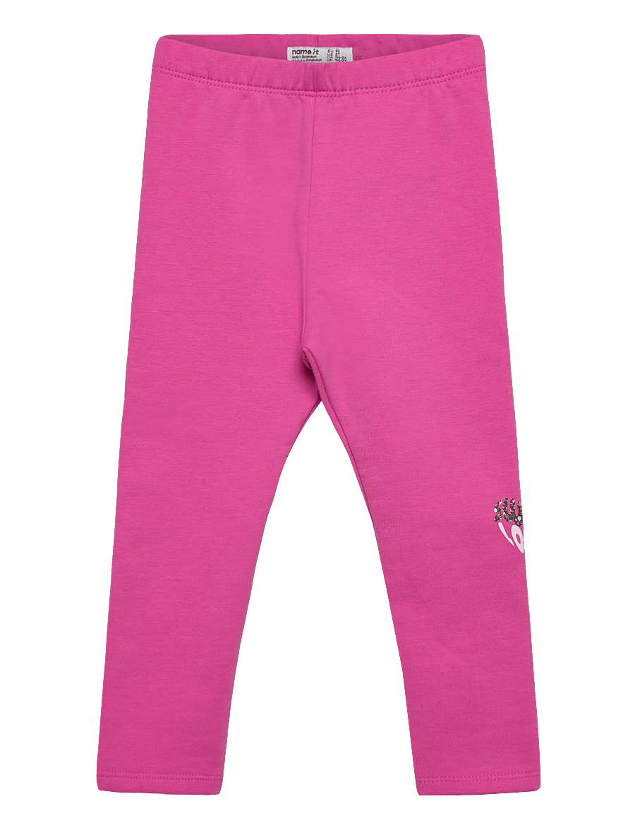 name it - NMFNIKOLINAS SWE LEGGING BRU LNOOS - leggings - strawberry moon - 0
