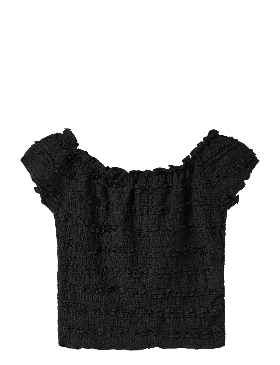 name it - NKFHALDORA SS SHORT TOP - black - 0