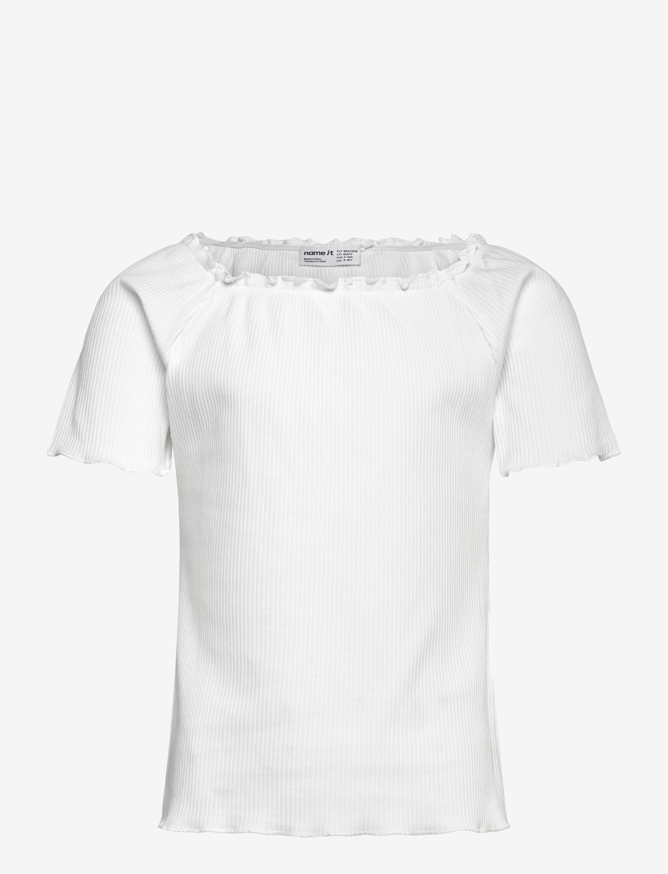 name it - NKFHORTO SS SLIM TOP - kortærmede t-shirts - bright white - 0