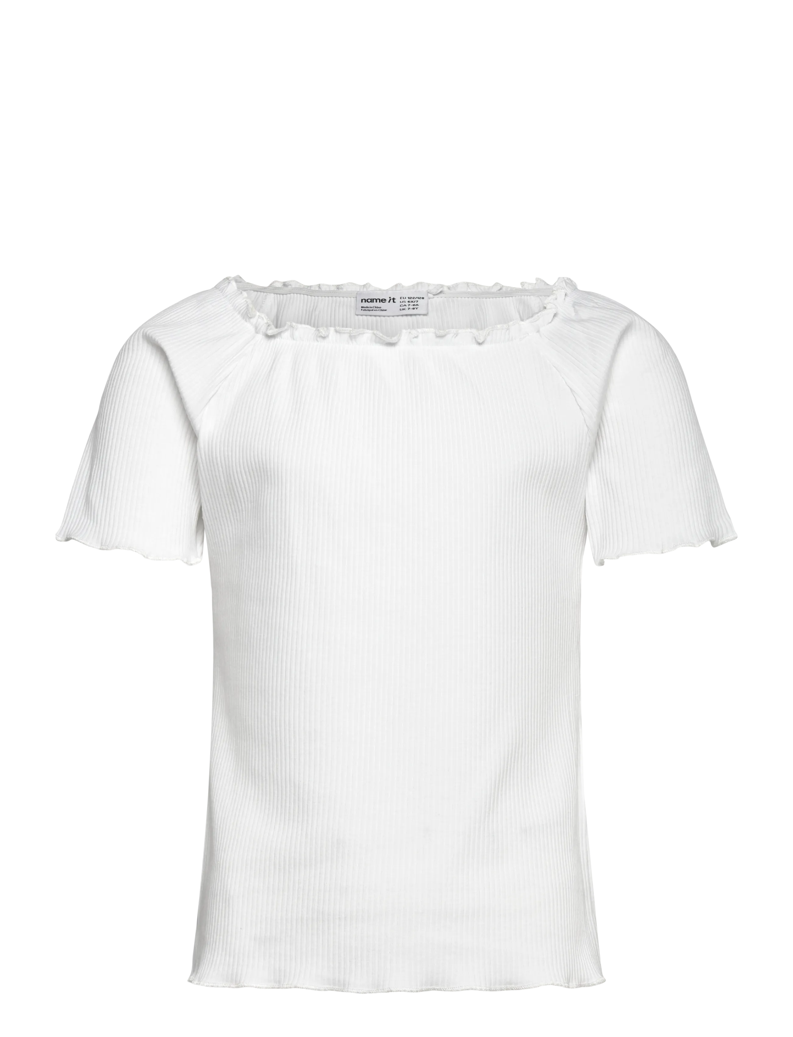 name it NKFHORTO SS SLIM TOP - Kinder 98-134 - BRIGHT WHITE / white