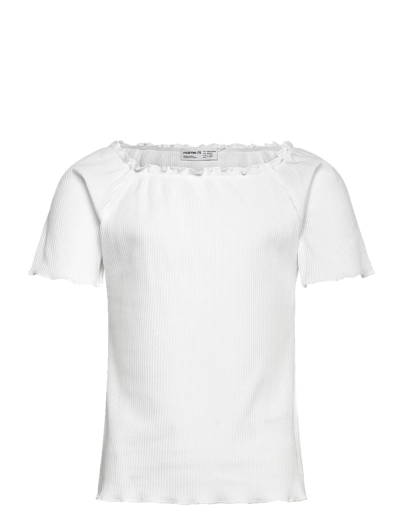 name it - NKFHORTO SS SLIM TOP - kortærmede t-shirts - bright white - 0