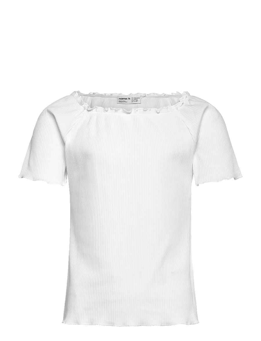 name it - NKFHORTO SS SLIM TOP - kurzärmelige - bright white - 0
