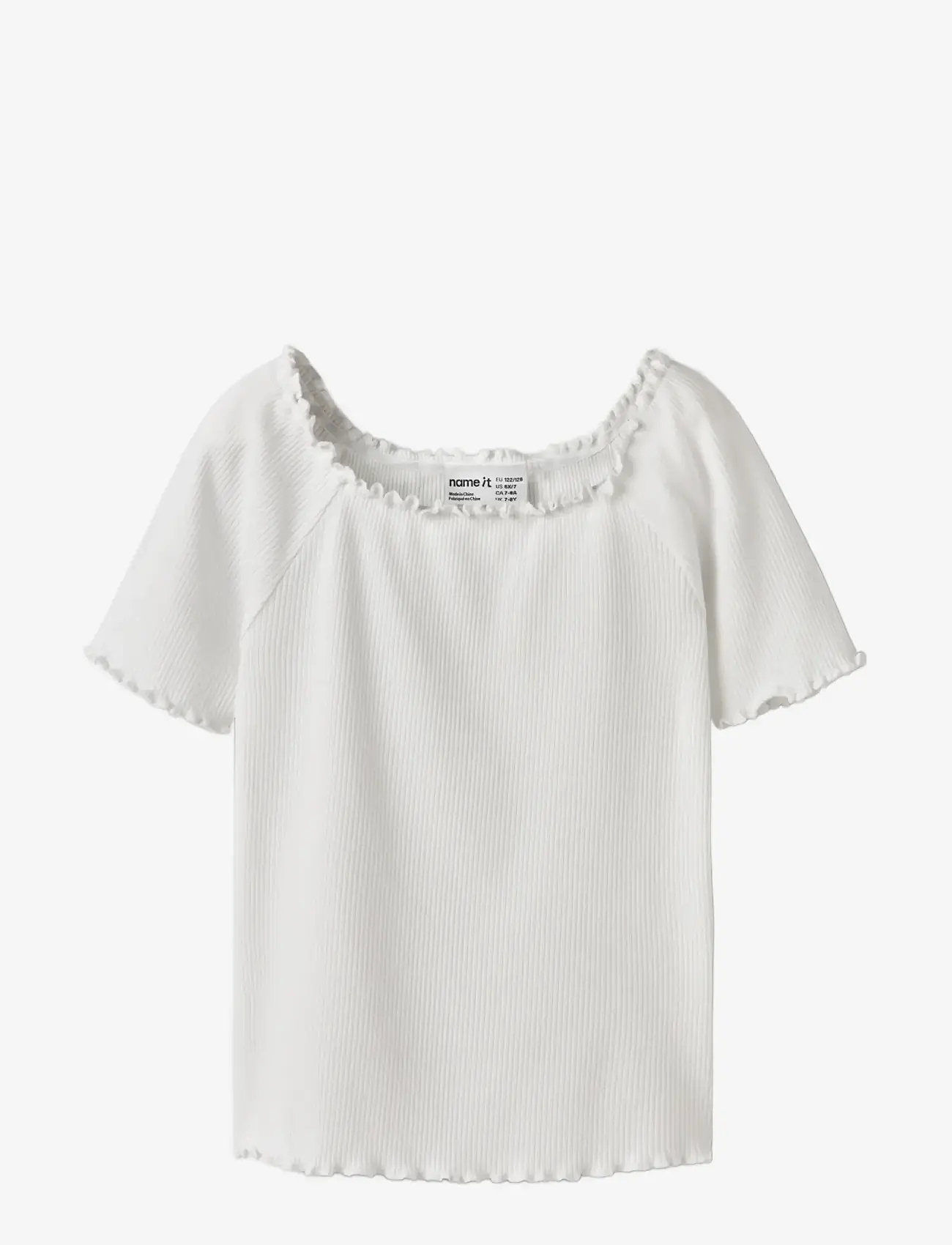 name it - NKFHORTO SS SLIM TOP - kortærmede t-shirts - bright white - 2