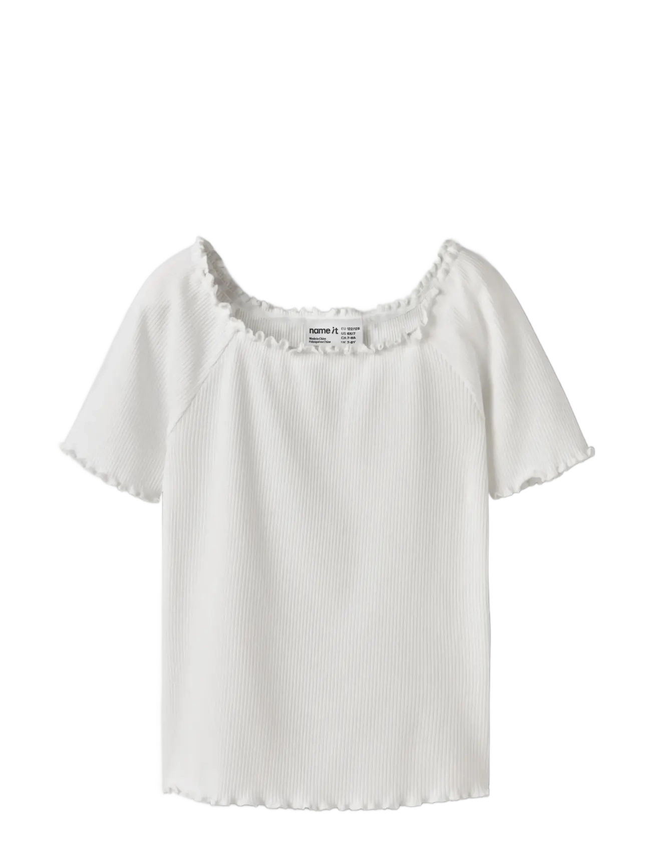 name it - NKFHORTO SS SLIM TOP - kurzärmelige - bright white - 2