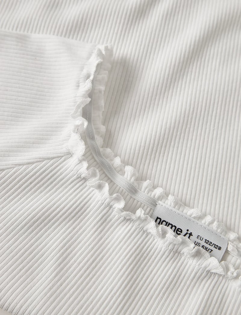 name it - NKFHORTO SS SLIM TOP - kortærmede t-shirts - bright white - 3