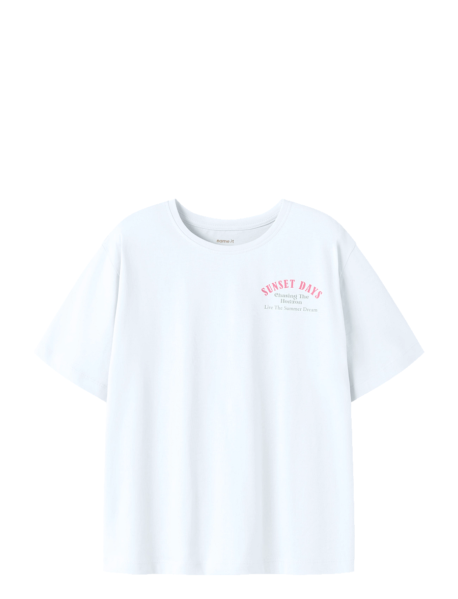 name it - NKFHALLIE SS NREG TOP BOX - kurzärmelige - bright white - 0