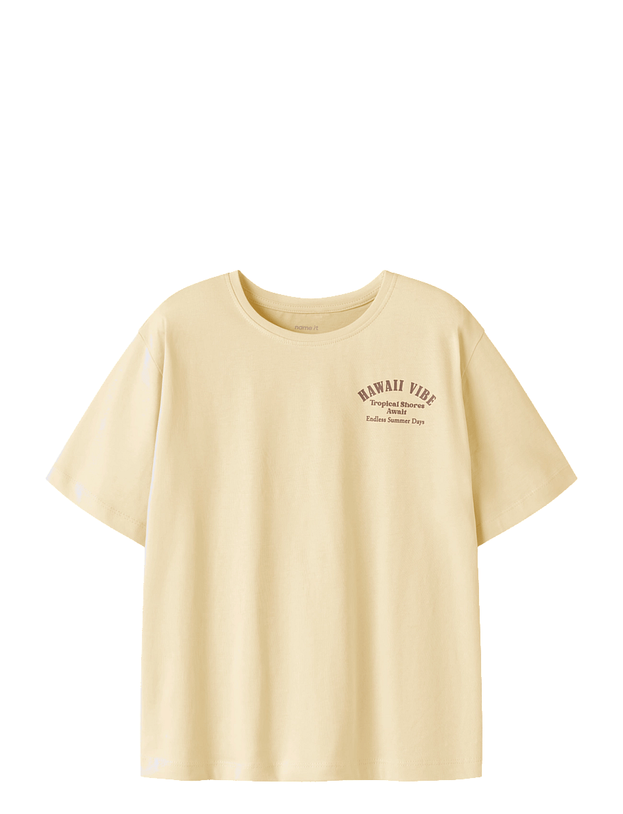 name it - NKFHALLIE SS NREG TOP BOX - kortærmede t-shirts - double cream - 0
