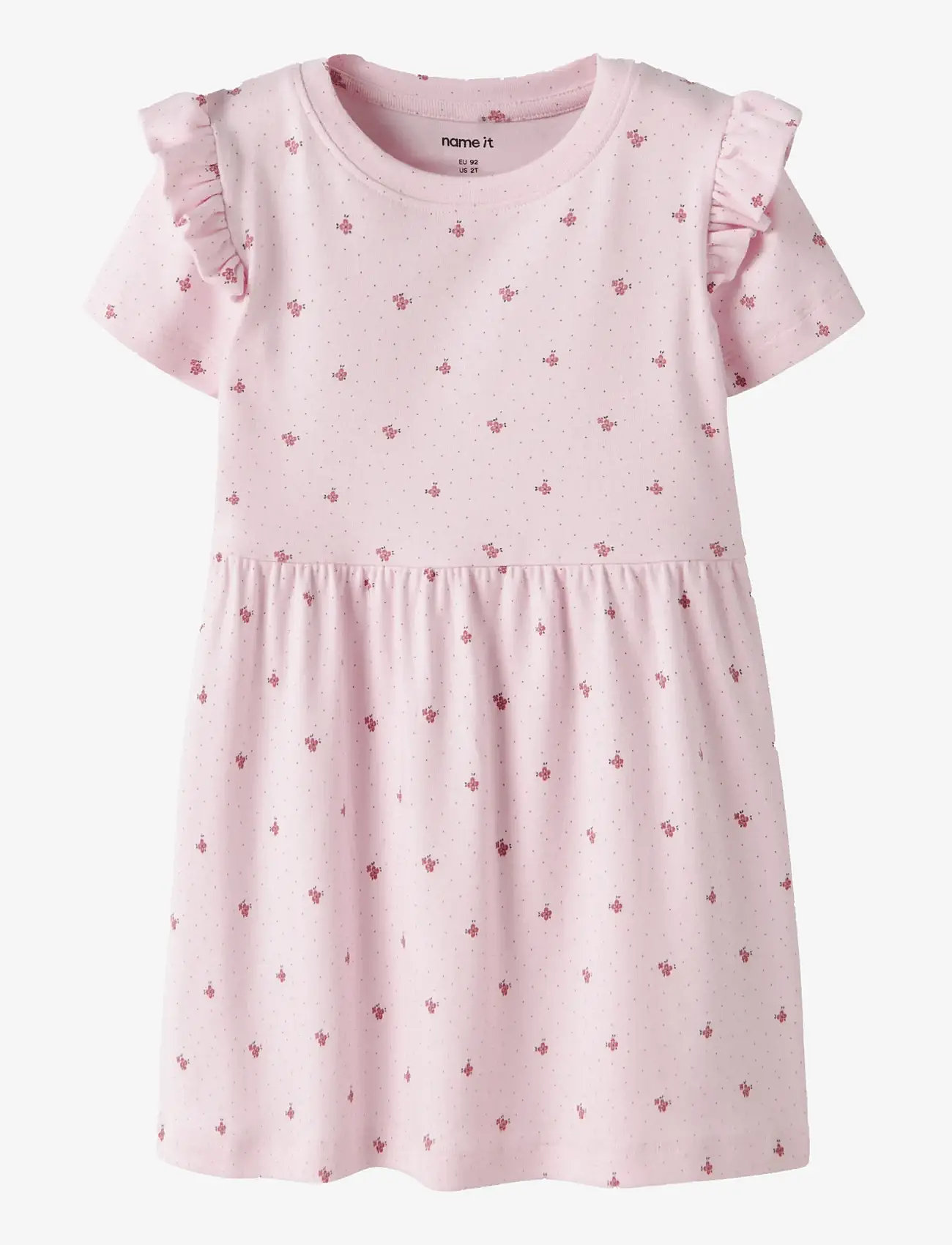 name it - NMFHANNIS CAP SL DRESS - kurzärmelige babykleider - cradle pink - 0