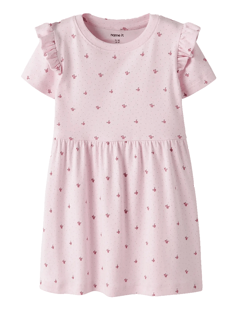 name it - NMFHANNIS CAP SL DRESS - lühikeste varrukatega beebi kleidid - cradle pink - 0