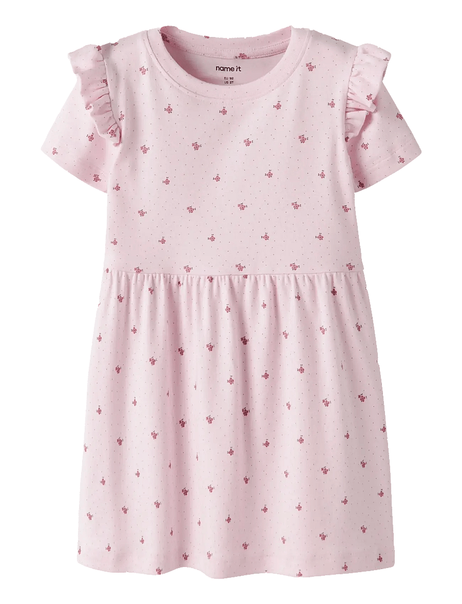 name it - NMFHANNIS CAP SL DRESS - kurzärmelige babykleider - cradle pink - 0