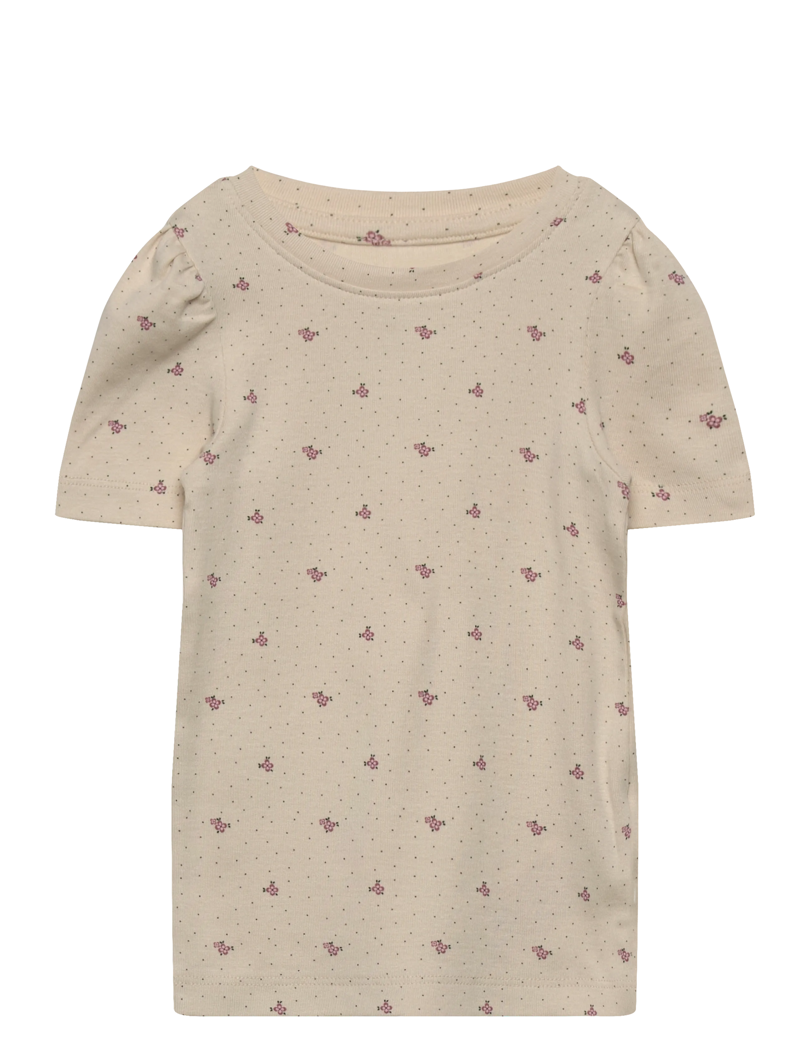 name it NMFHANNIS SS XSL TOP - Overdele - ALMOND MILK / pink/rose