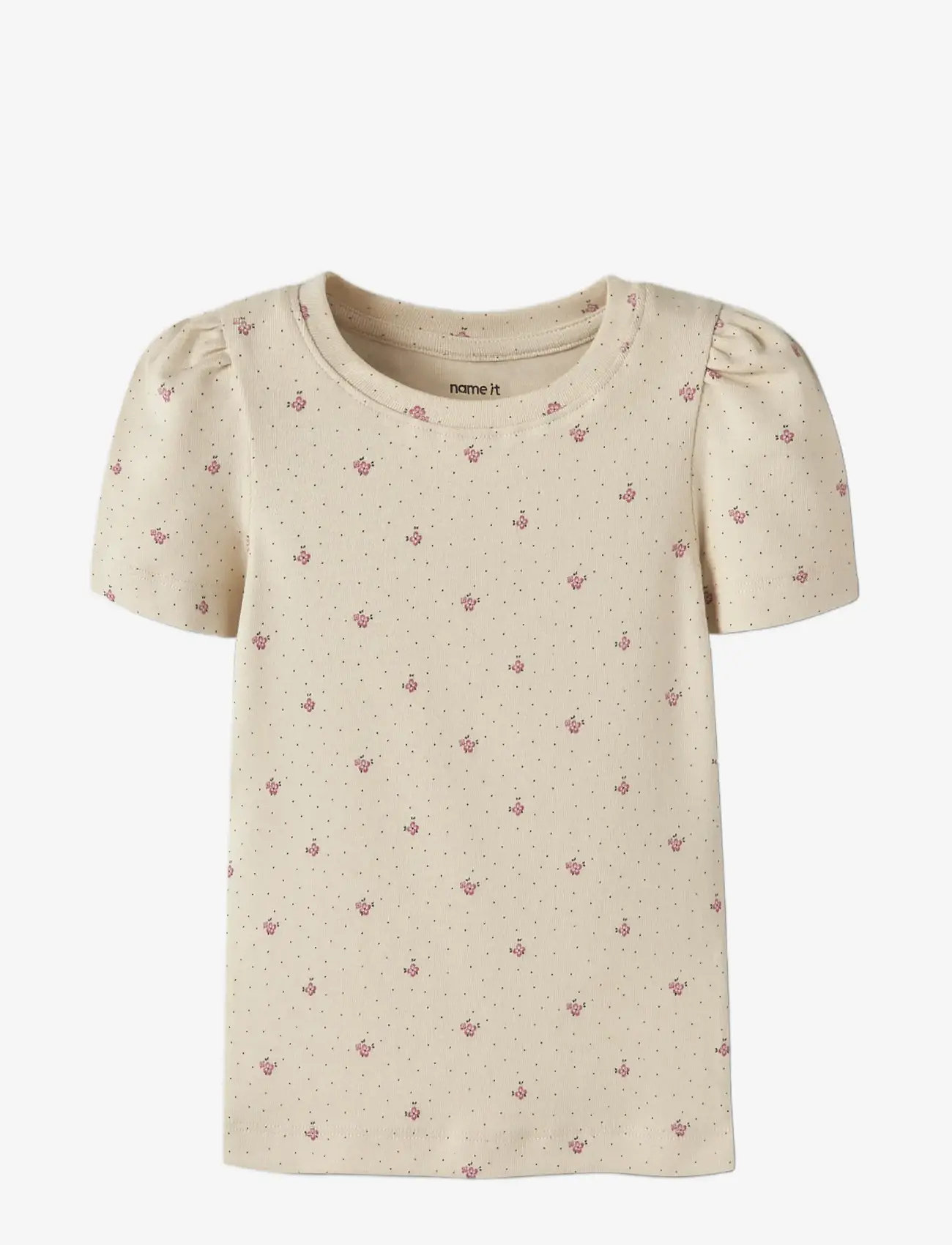 name it - NMFHANNIS SS XSL TOP - kortärmade t-shirts - almond milk - 2