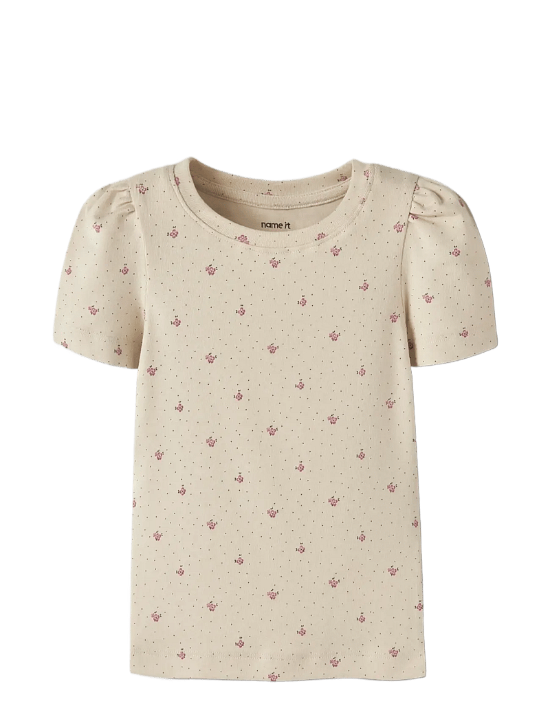 name it - NMFHANNIS SS XSL TOP - kortärmade t-shirts - almond milk - 2