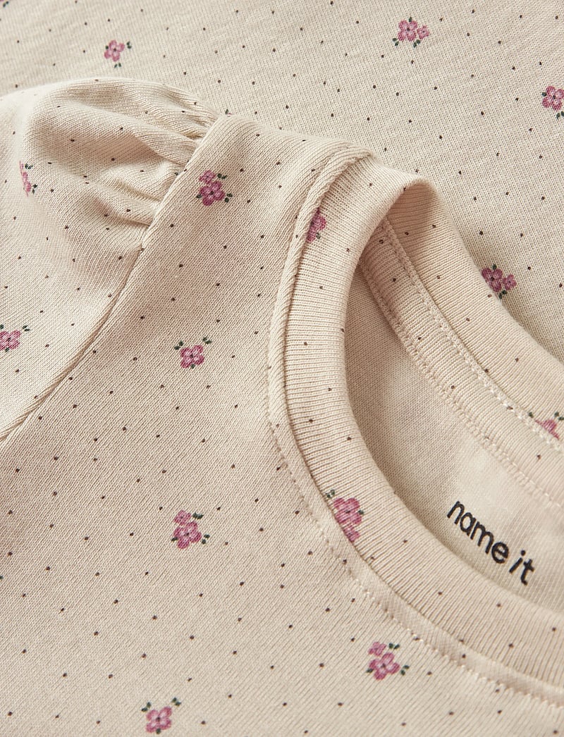 name it - NMFHANNIS SS XSL TOP - kortärmade t-shirts - almond milk - 3