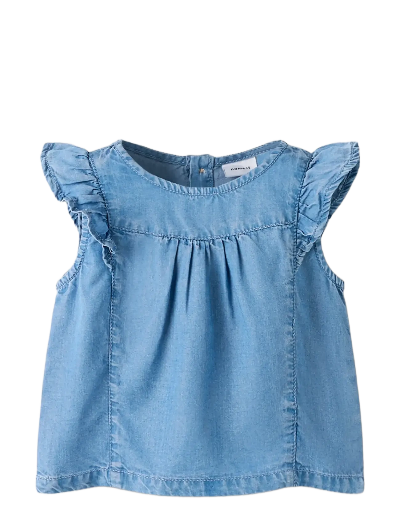 name it - NMFAMY SL DNM TOP 4054-OH J - vestid - medium blue denim - 2
