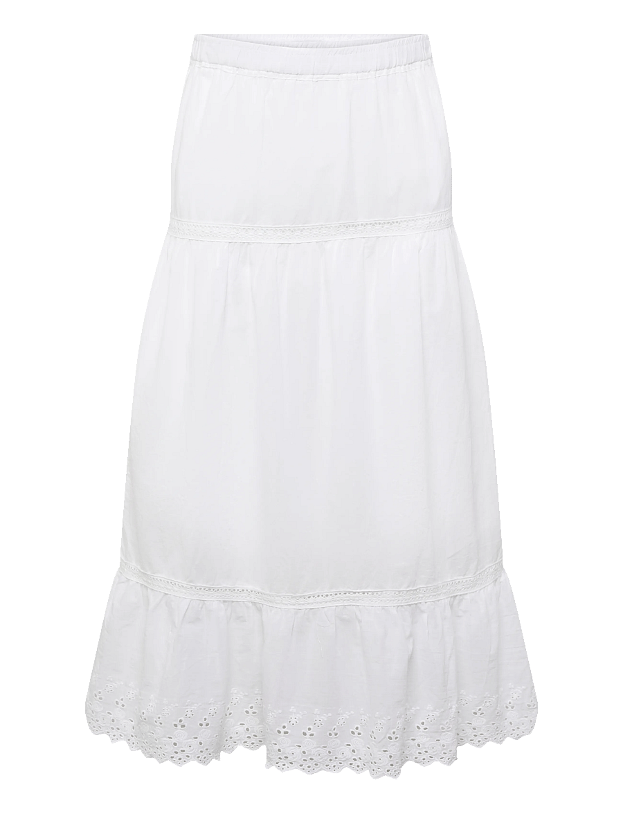 name it - NKFHERMALA LONG SKIRT - midi kjolar - bright white - 0