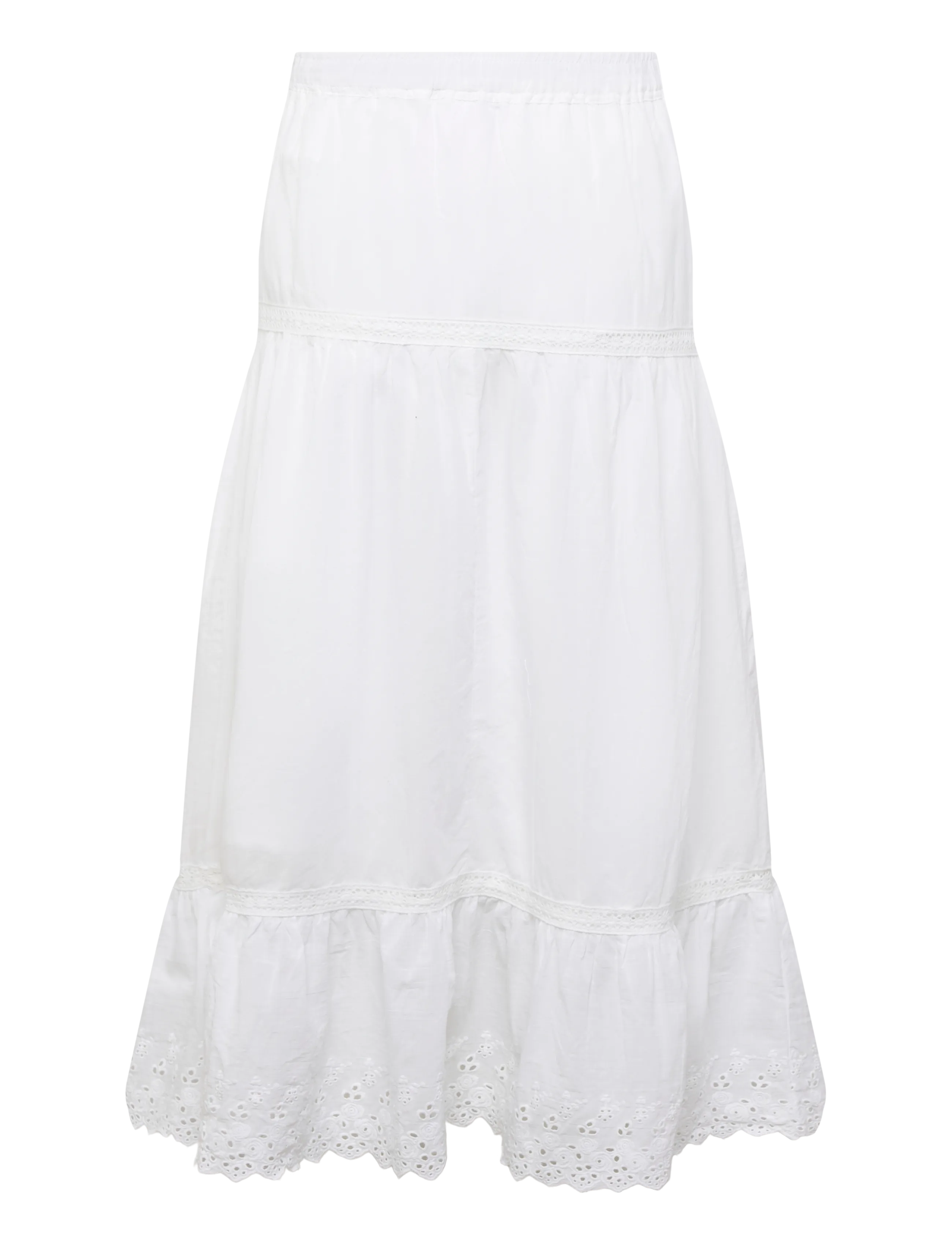 name it - NKFHERMALA LONG SKIRT - midi-röcke - bright white - 1