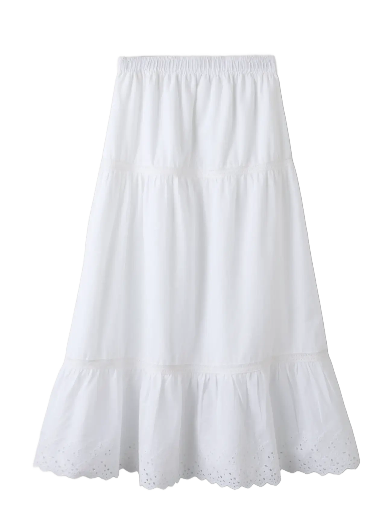 name it - NKFHERMALA LONG SKIRT - midi-röcke - bright white - 2
