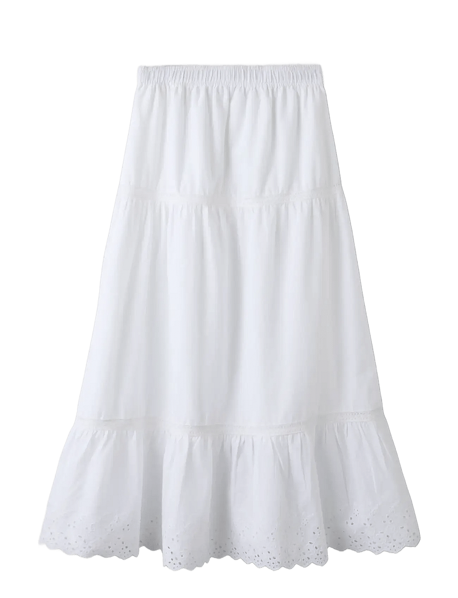 name it - NKFHERMALA LONG SKIRT - midi kjolar - bright white - 2