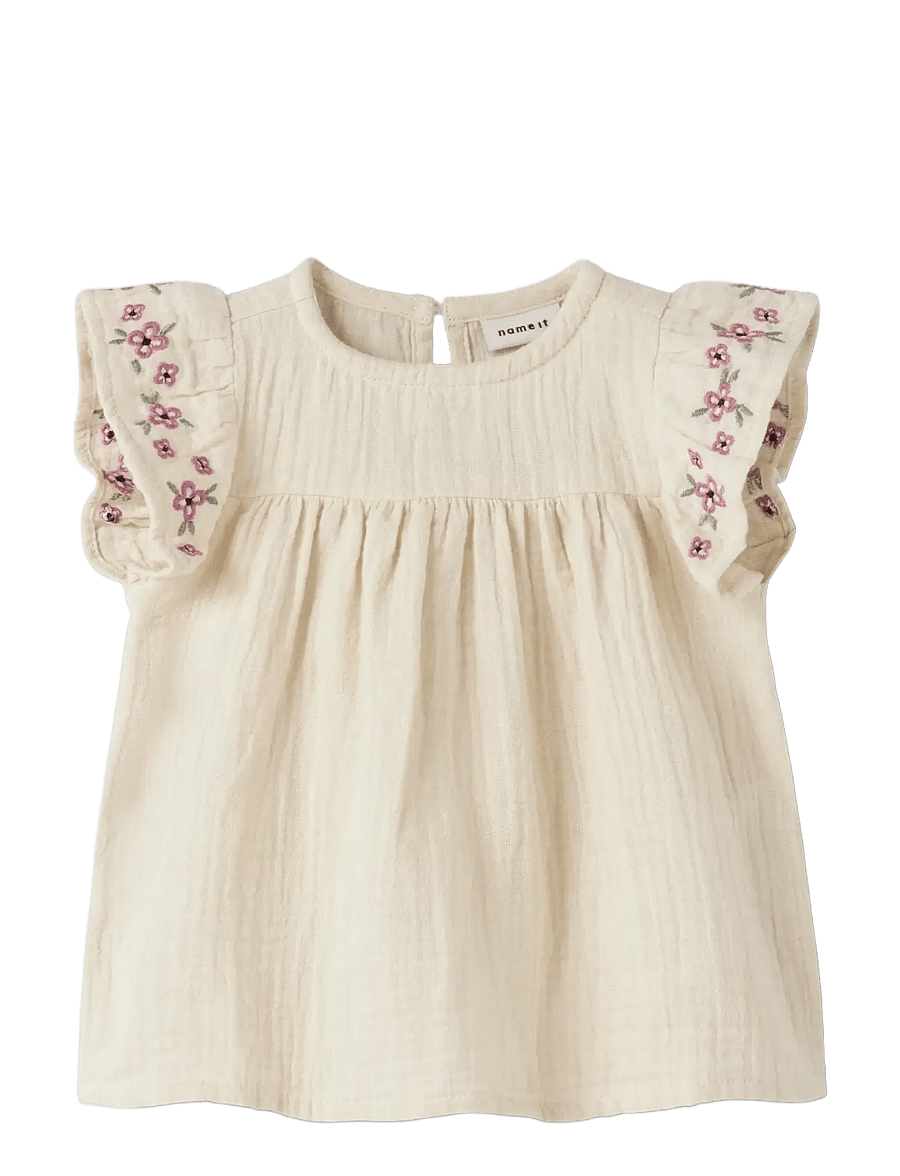 name it - NBFHIMMAS SS TUNIC - blusen & tuniken - almond milk - 0