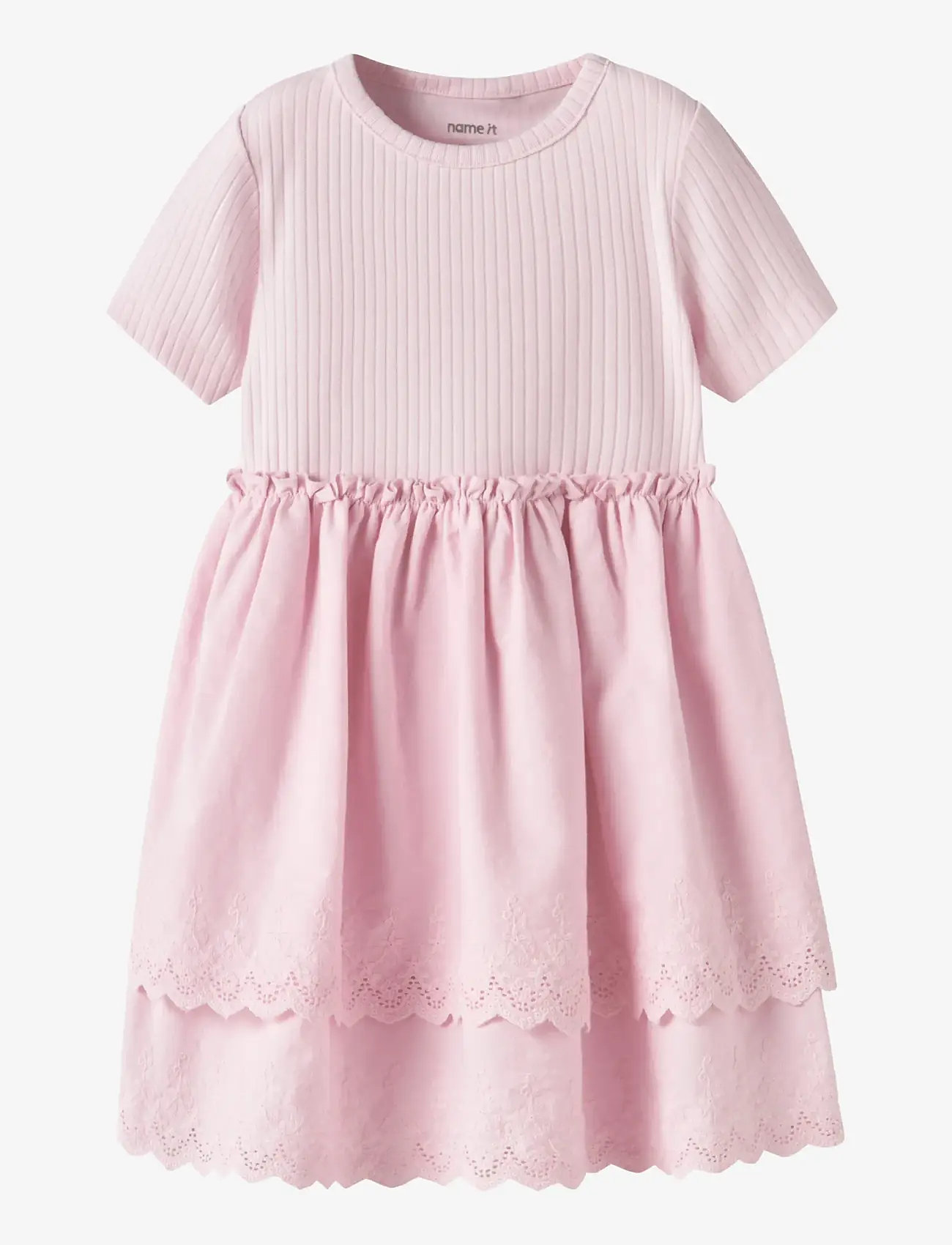 name it - NMFHAVELLE SS DRESS - lühikeste varrukatega beebi kleidid - cradle pink - 0