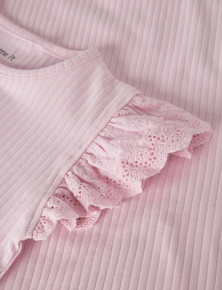 name it - NMFHAVELLE CAP SL TOP - kurzärmelige - cradle pink - 3