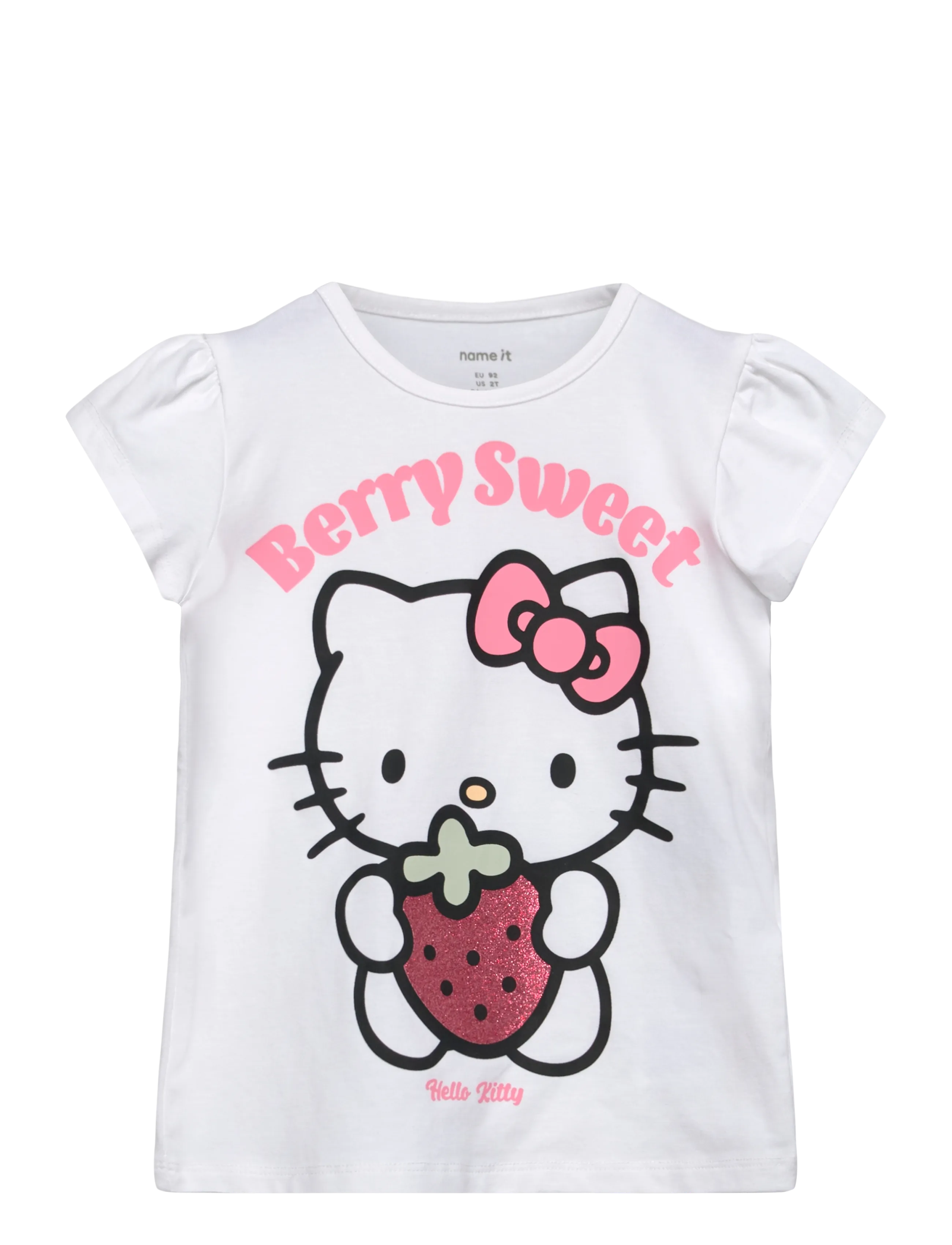 name it Nmfasda Hellok Ss Top Sky, 104, T-shirts, Weiß - Short-sleeved, Kinder