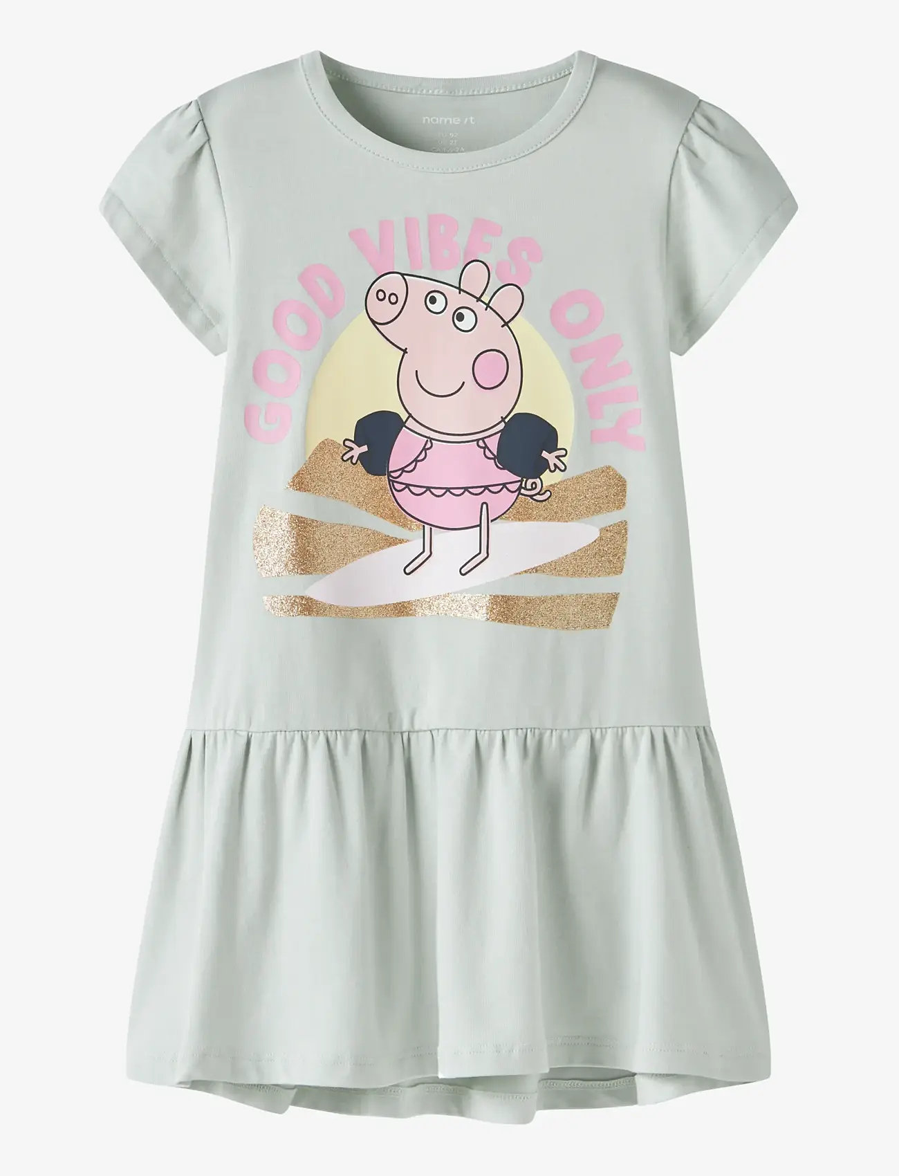 name it - NMFARINA PEPPA SS DRESS CPLG - kortärmade vardagsklänningar - pale aqua - 0