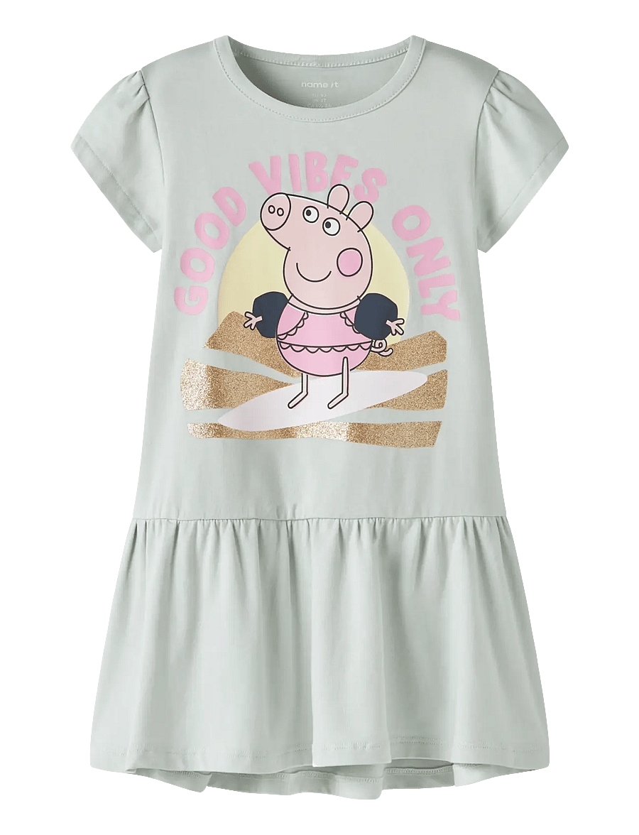 name it - NMFARINA PEPPA SS DRESS CPLG - kurzärmelige freizeitkleider - pale aqua - 0
