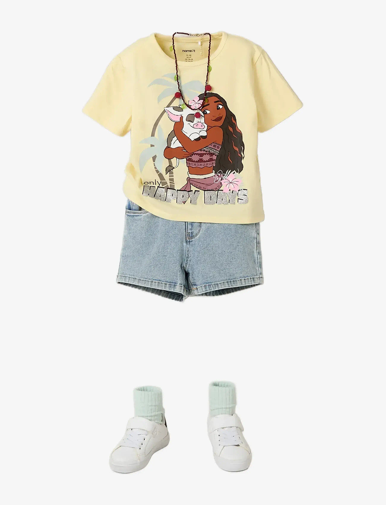name it - NMFMIDI MOANA SS NREG TOP BOX WDI - kortærmede t-shirts - double cream - 2