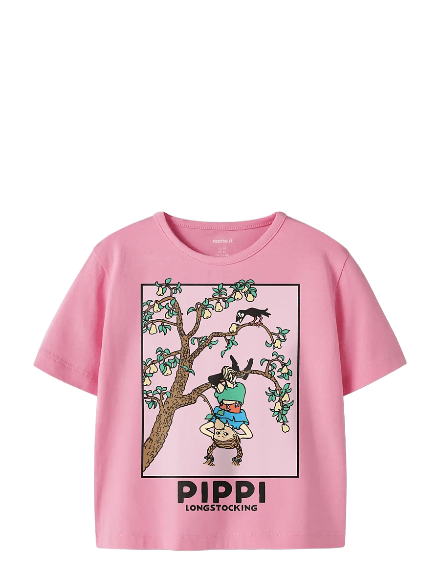 name it - NMFMURI PIPPI SS NREG TOP BOX SKY - pink drink - 2