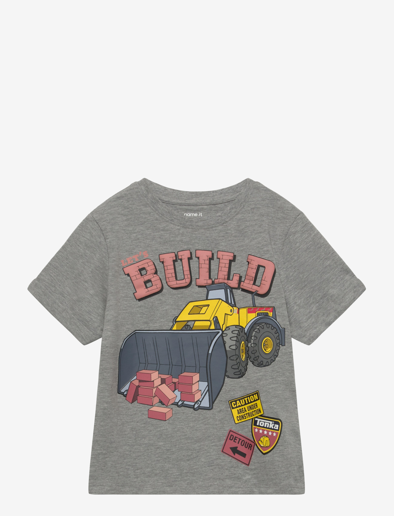 name it - NMMALIK TONKA SS NREG TOP CPLG - kortærmede t-shirts - grey melange - 0