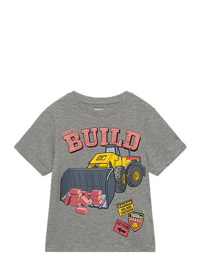 name it NMMALIK TONKA SS NREG TOP CPLG - T-shirts - GREY MELANGE / grey