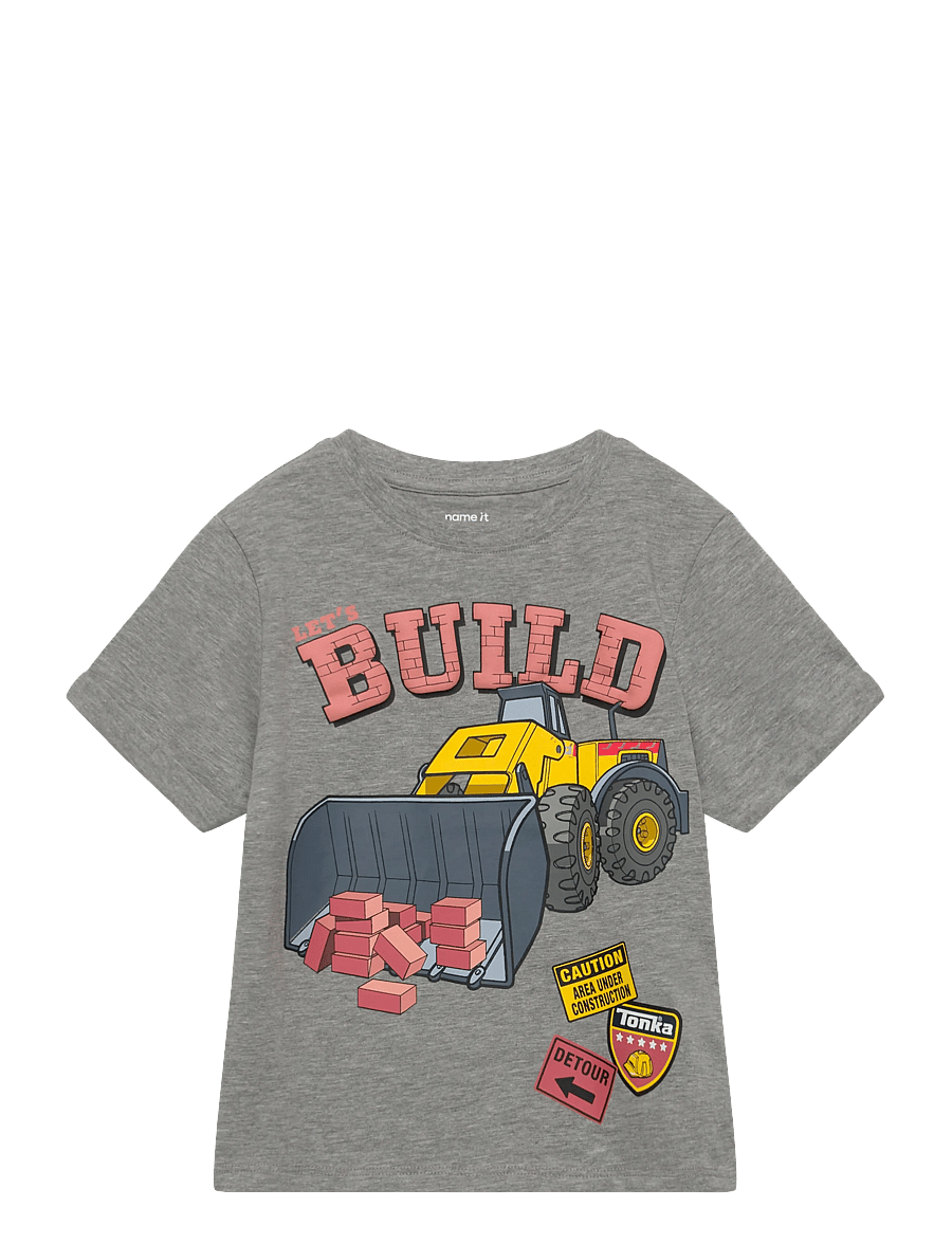 name it - NMMALIK TONKA SS NREG TOP CPLG - kurzärmelige - grey melange - 0