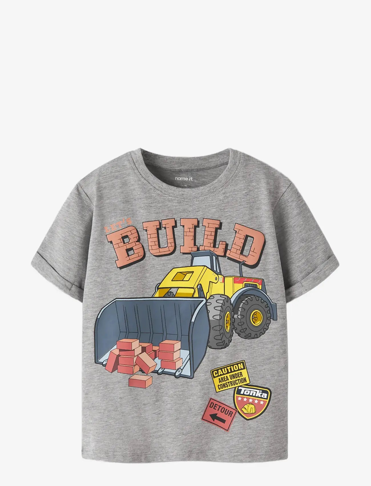 name it - NMMALIK TONKA SS NREG TOP CPLG - kortærmede t-shirts - grey melange - 2
