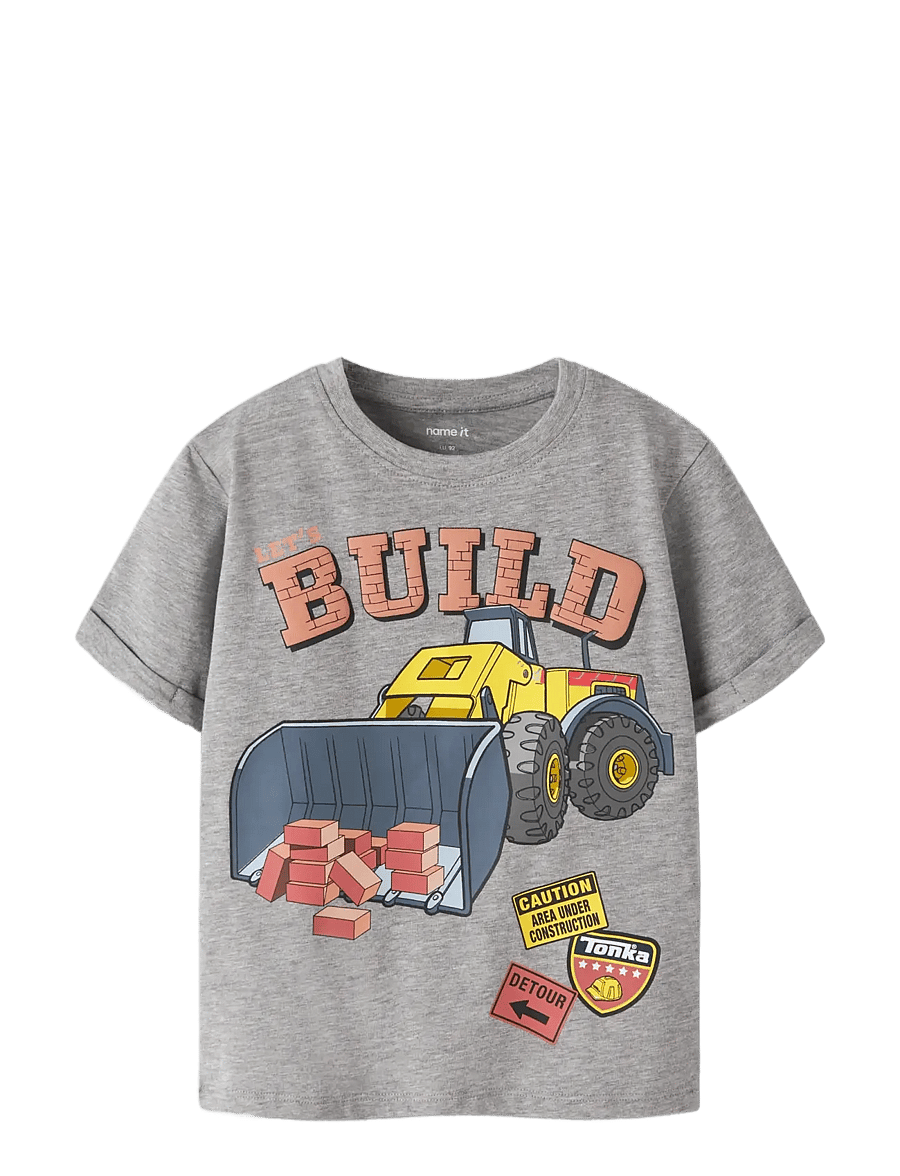 name it - NMMALIK TONKA SS NREG TOP CPLG - kurzärmelige - grey melange - 2
