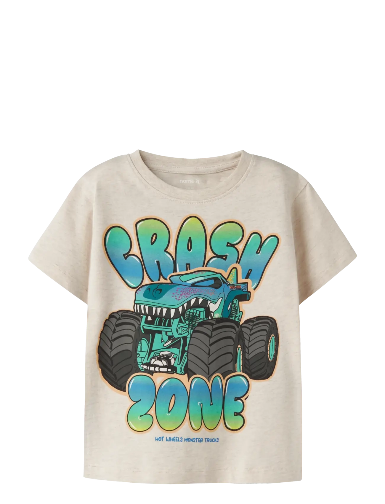 name it Nmmmore Hotwheels Ss Nreg Top Box Sky, 98, Cream, T-Shirts > Kortærmede, Børn