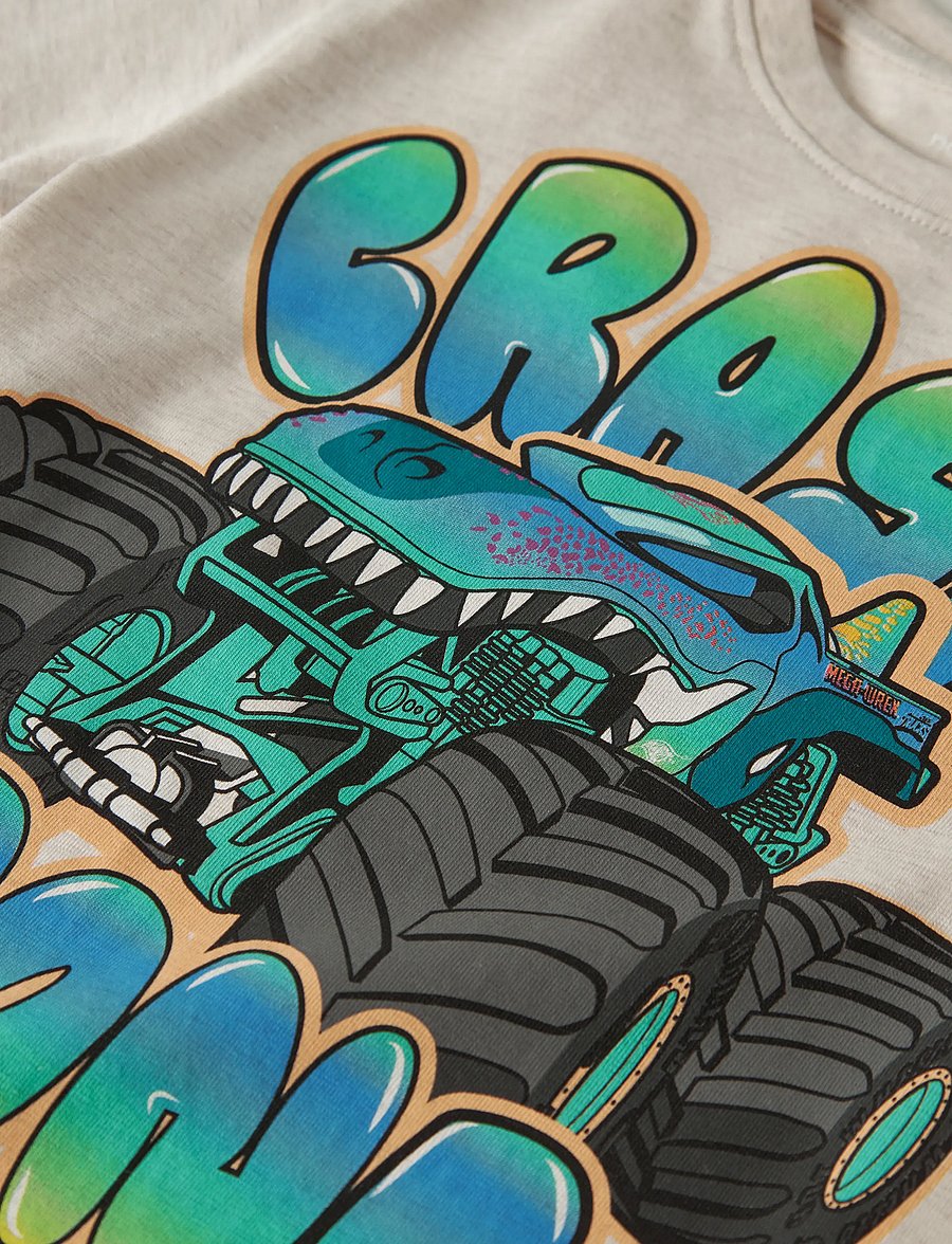 name it - NMMMORE HOTWHEELS SS NREG TOP BOX SKY - kortærmede t-shirts - peyote melange - 2