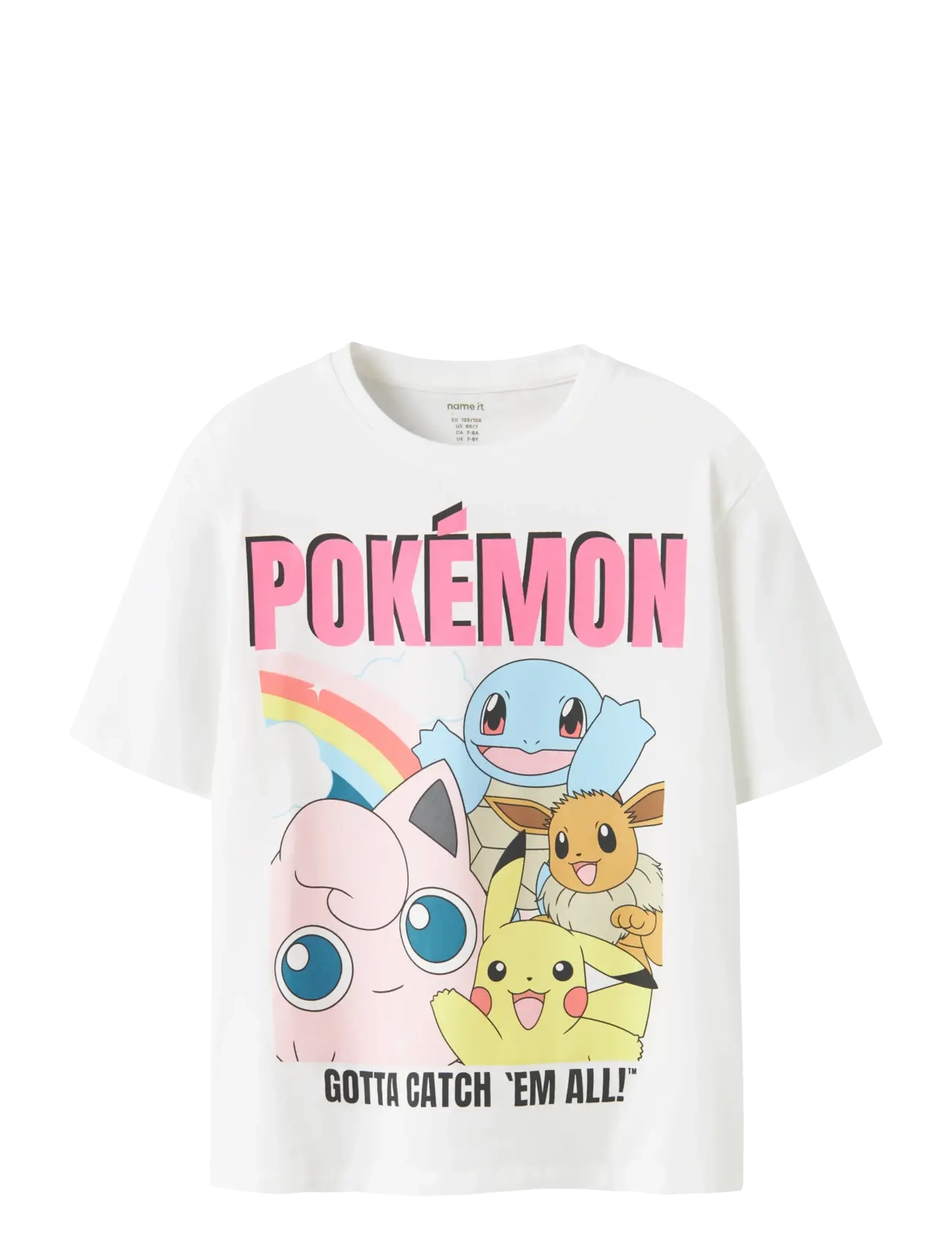 name it Nkfmysa Pokemon Ss Nreg Top Box Sky, Børn, Pokémon Grafisk T-Shirt, Hvid, Str: 116