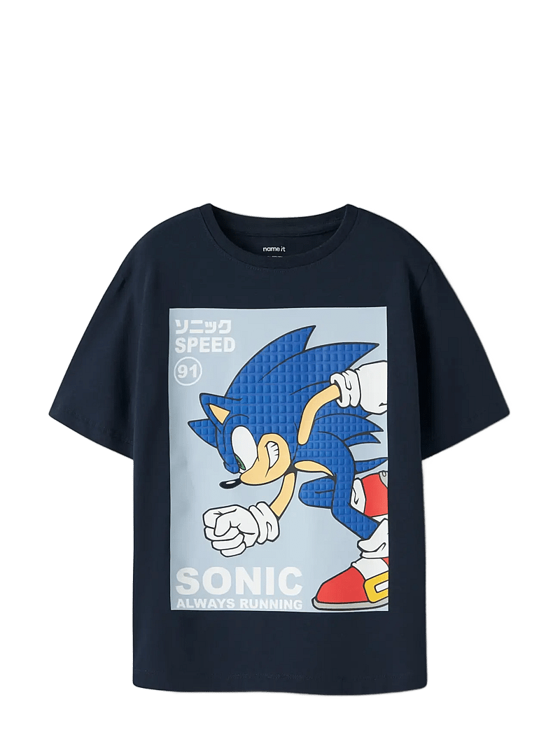 name it - NKMACTIS SONIC SS NREG TOP BOX SKY - kortærmede t-shirts - navy blazer - 2