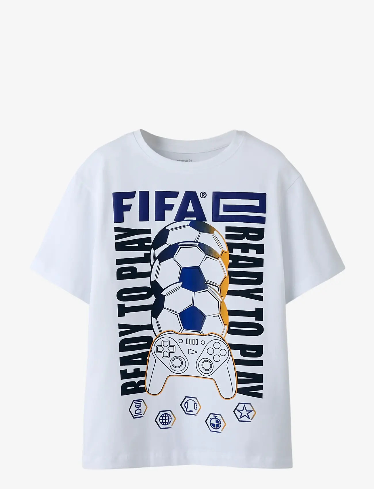 name it - NKMASEKEL FIFAE SS NREG TOP BOX VDE - kortærmede t-shirts - bright white - 0