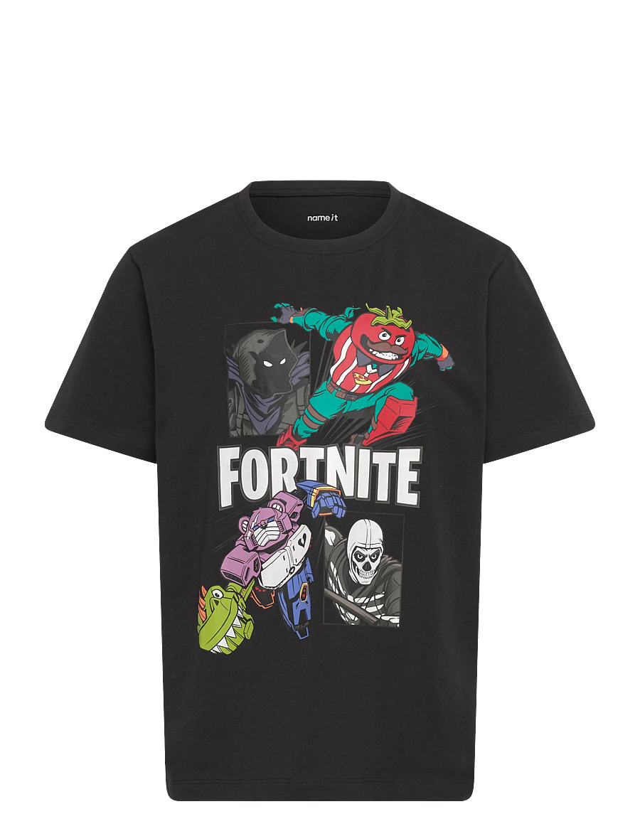 name it - NKMAMBROSE FORTNITE SS NREG TOP BFU - kortærmede t-shirts - black - 0