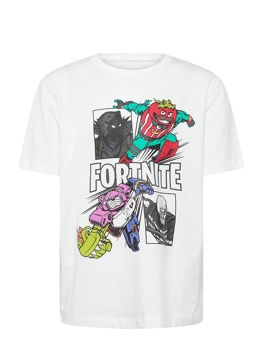 name it - NKMAMBROSE FORTNITE SS NREG TOP BFU - kurzärmelige - bright white - 0