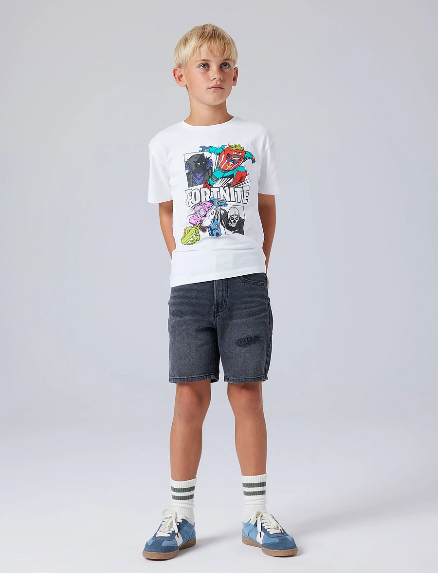 name it - NKMAMBROSE FORTNITE SS NREG TOP BFU - kurzärmelige - bright white - 3