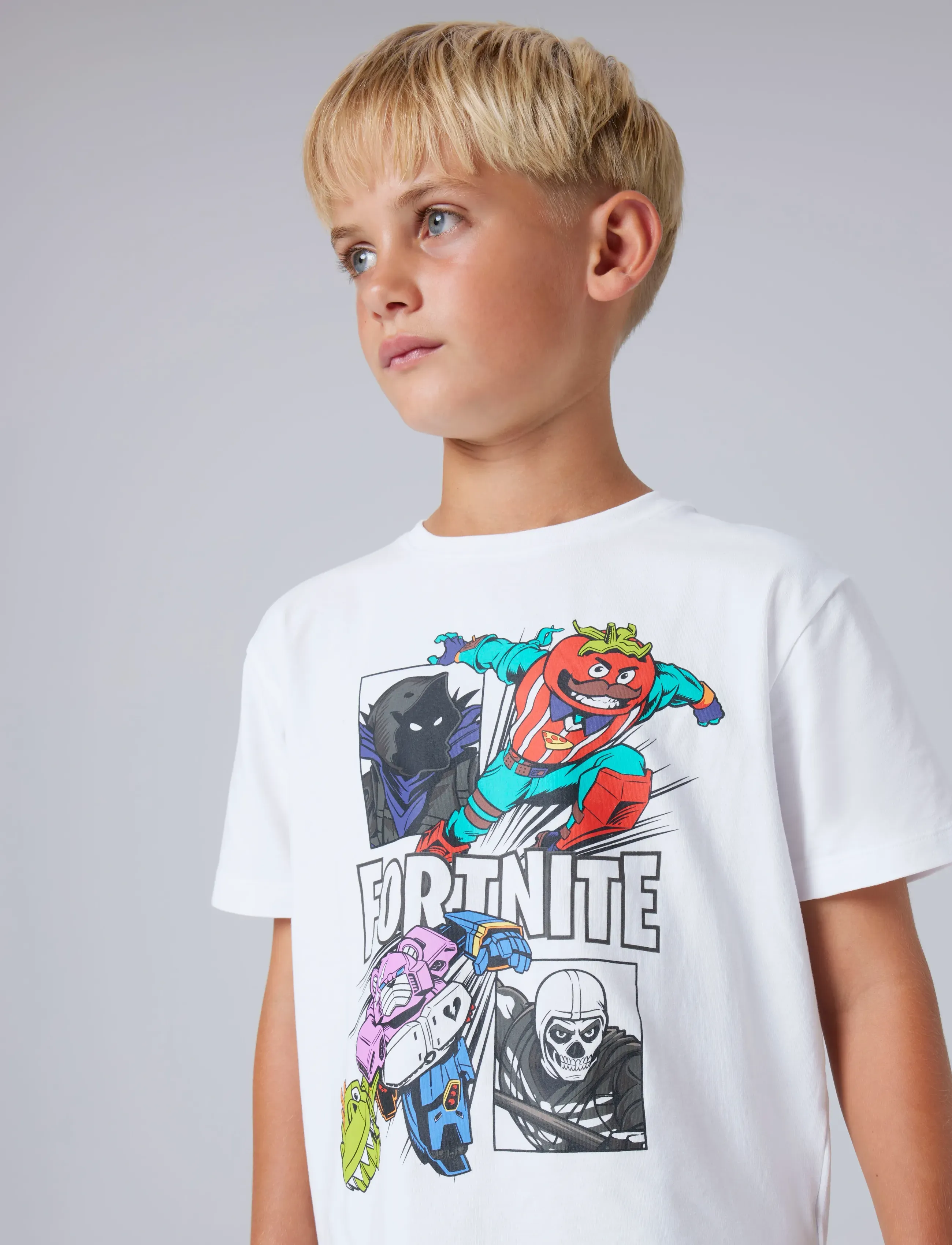name it - NKMAMBROSE FORTNITE SS NREG TOP BFU - kurzärmelige - bright white - 4