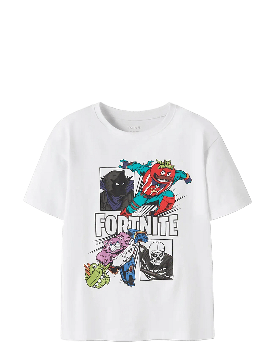name it - NKMAMBROSE FORTNITE SS NREG TOP BFU - kurzärmelige - bright white - 2