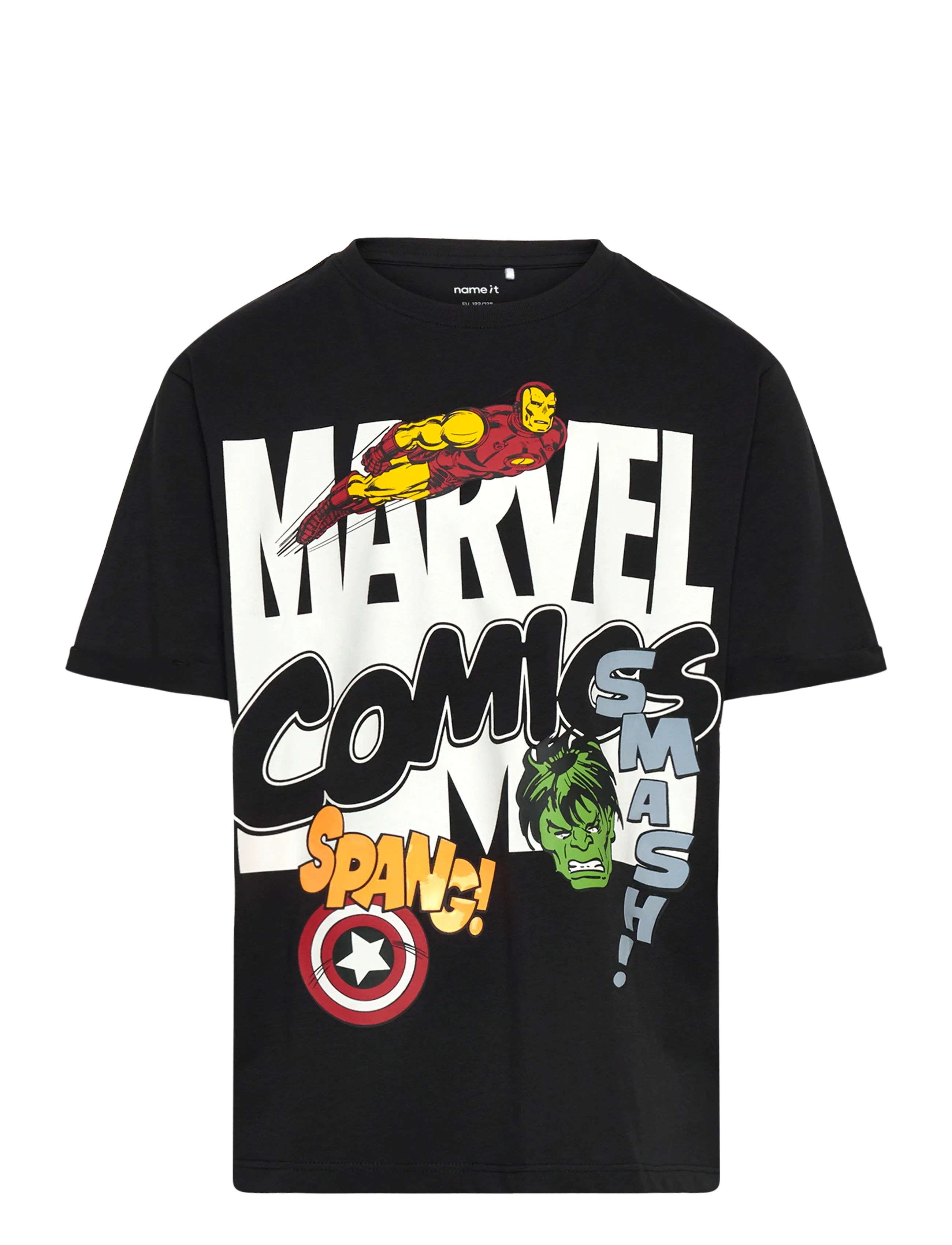 name it NKMALFI MARVEL SS NREG TOP MAR - Back to school - BLACK / black