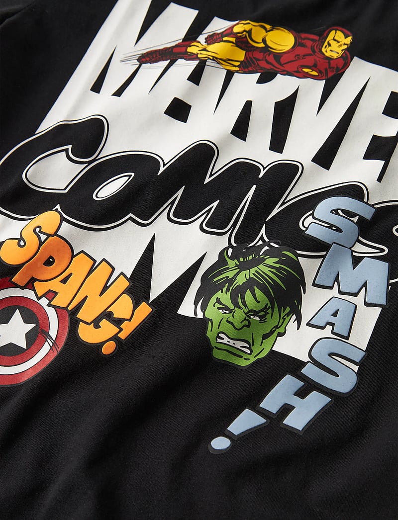 name it - NKMALFI MARVEL SS NREG TOP MAR - short-sleeved t-shirts - black - 2
