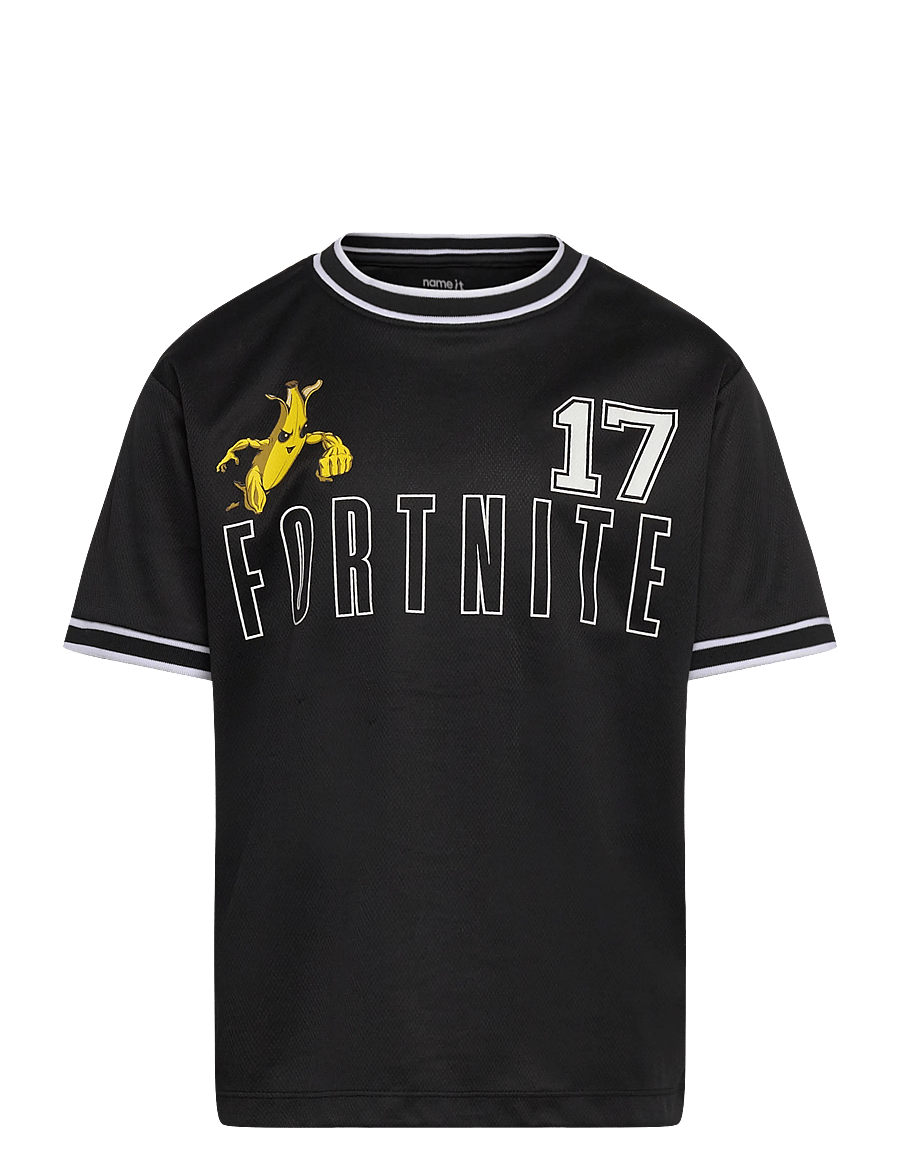 name it - NKMALISHER FORTNITE SS NREG POLY TOP BFU - sportoberteile - black - 0