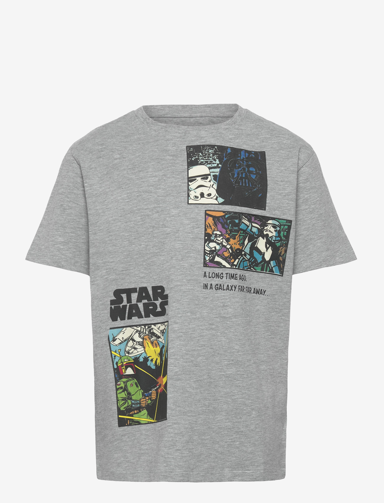 name it - NKMMYLLE STARWARS SS NREG TOPBOX BFU - kortærmede t-shirts - grey melange - 0